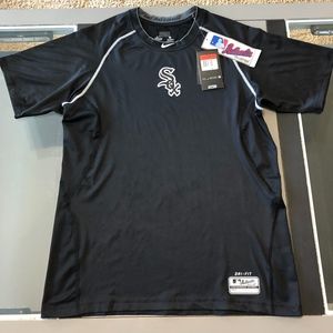 NWT 2012 NIKE DRI-FIT PRO COMBAT HYPERCOOL CHICAGO WHITE SOX PERFORMANCE SHIRT L